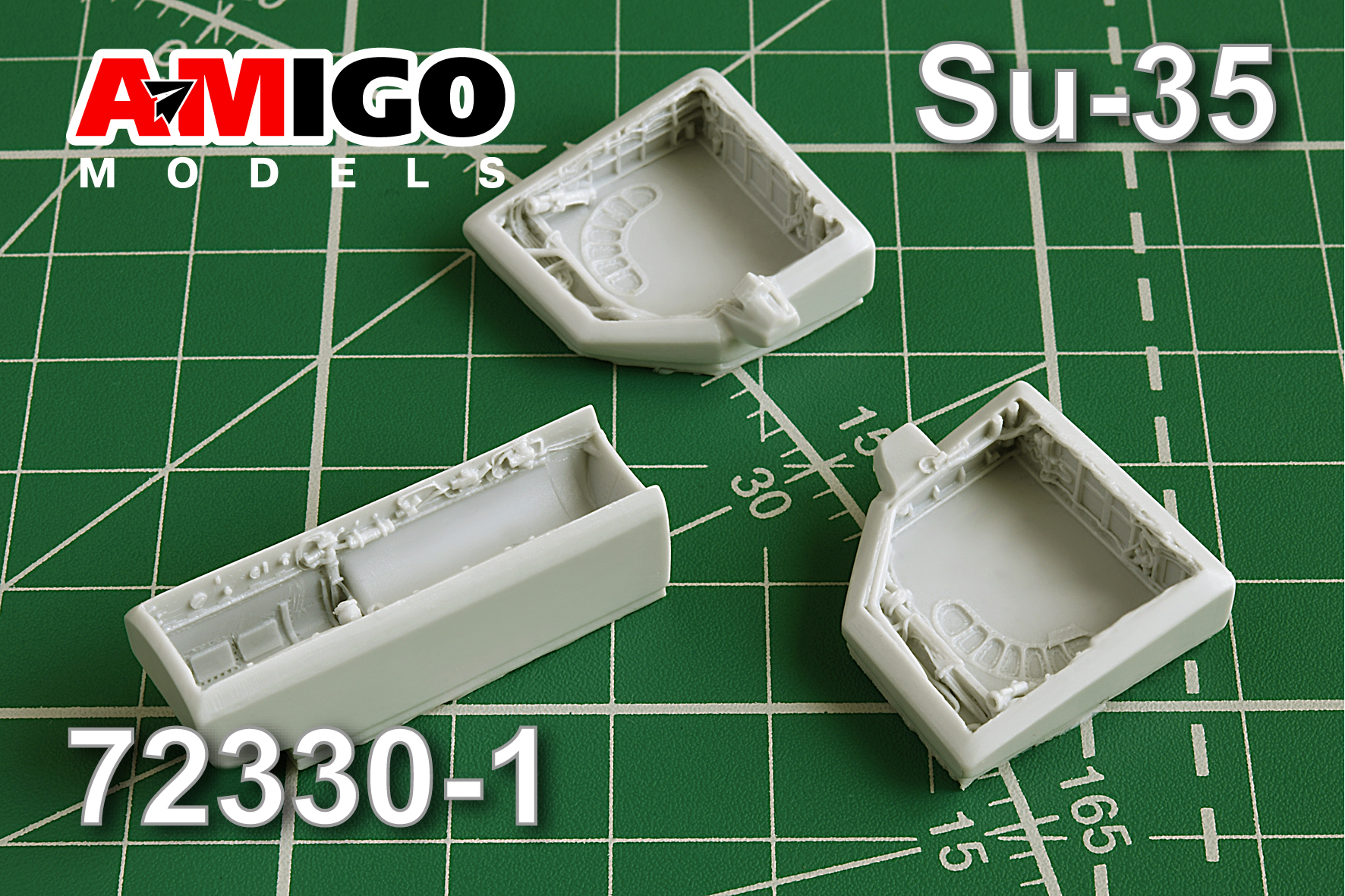 Additions (3D resin printing) 1/72 Su-35 aircraft landing gear niches (Amigo Models) 