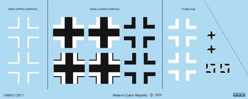 Decal 1/48 Bf 109G-10 Erla national insignia (EDU)