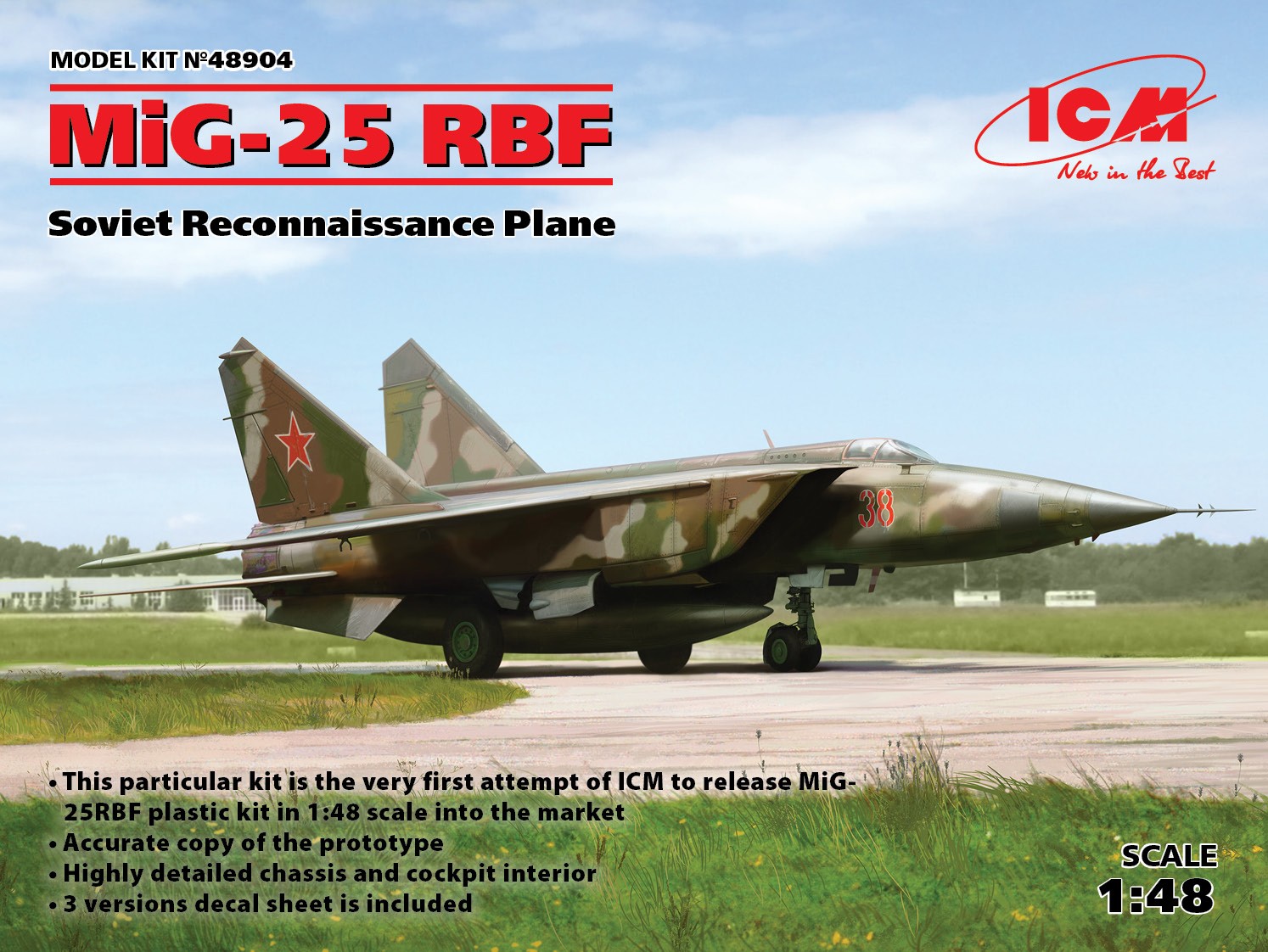 Model kit 1/48 Mikoyan MiG-25RBF Soviet Reconnaissance Plane (ICM)