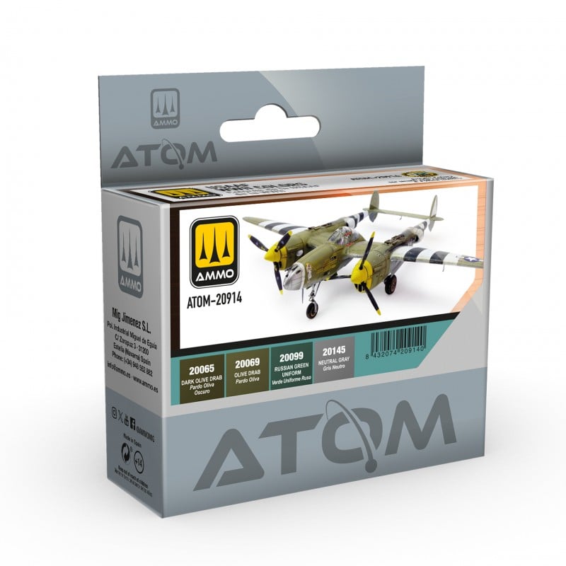 ATOM USAAF WWII Colors Set 20 ml x 4 (Ammo Mig)
