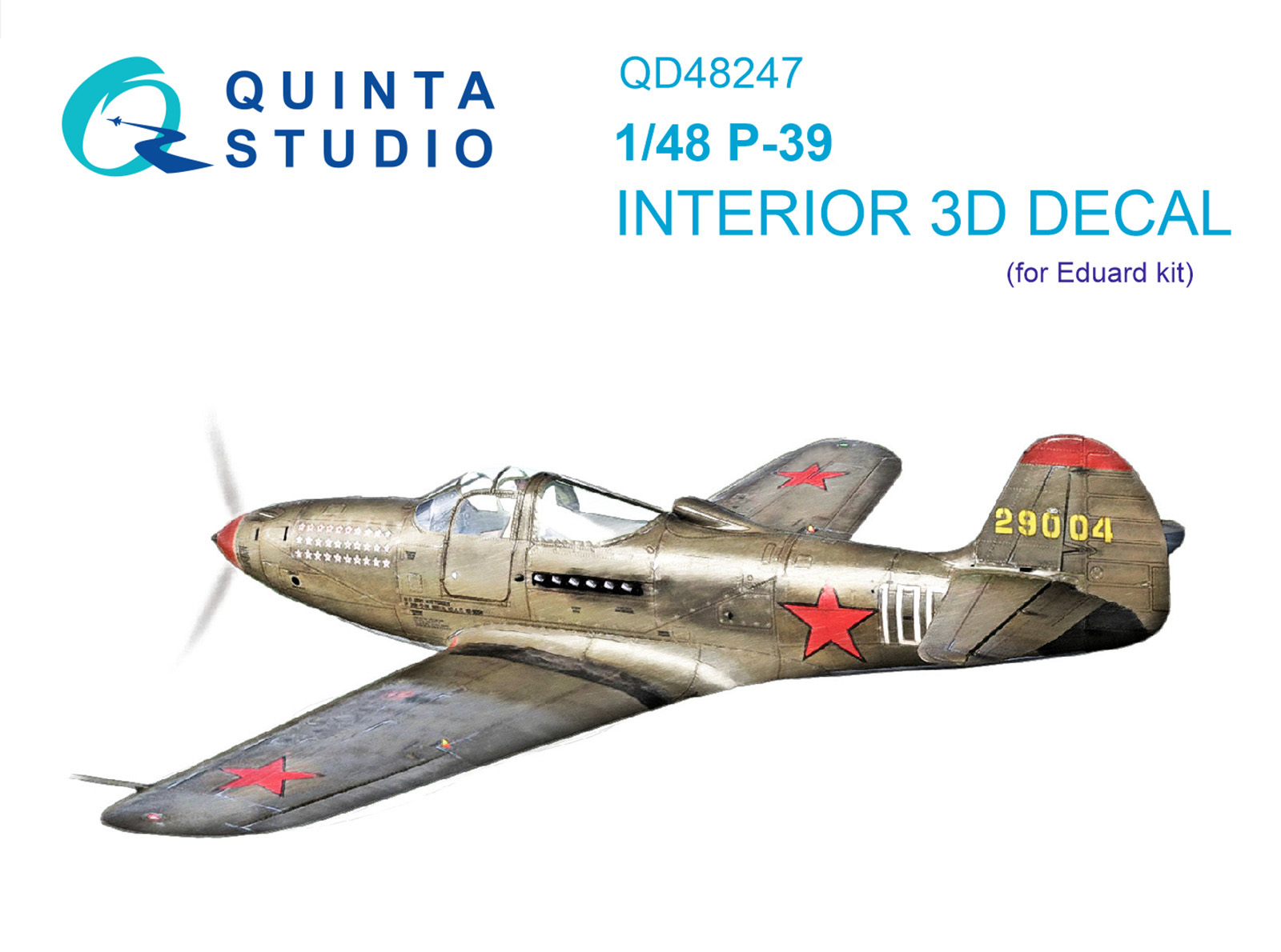 P-39 3D-Printed & coloured Interior on decal paper (Eduard)