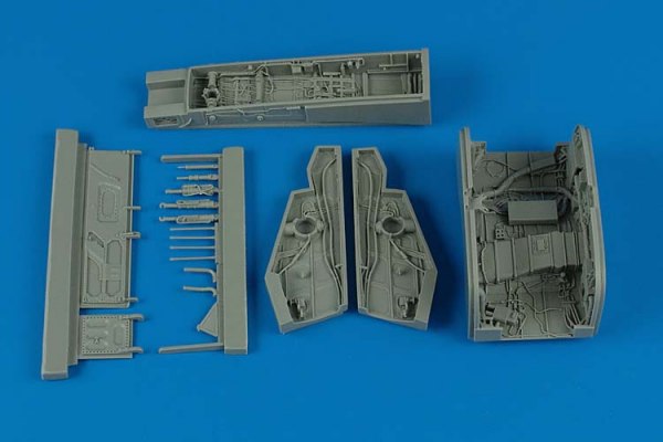 Additions (3D resin printing) 1/32 North-American F-100D Super Sabre wheel bay (designed to be used with Trumpeter kits)