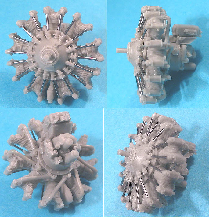 Additions (3D resin printing) 1/48 Wright R-1820-F Shvetsov M-25 Engine (Vector)