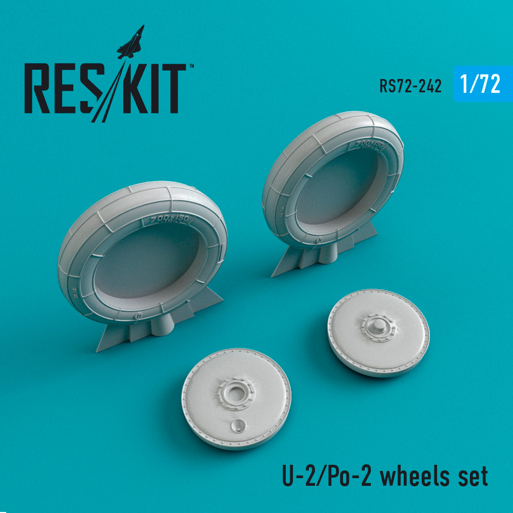 Additions (3D resin printing) 1/72 Polikarpov U-2/Po-2VS wheels set (ResKit)