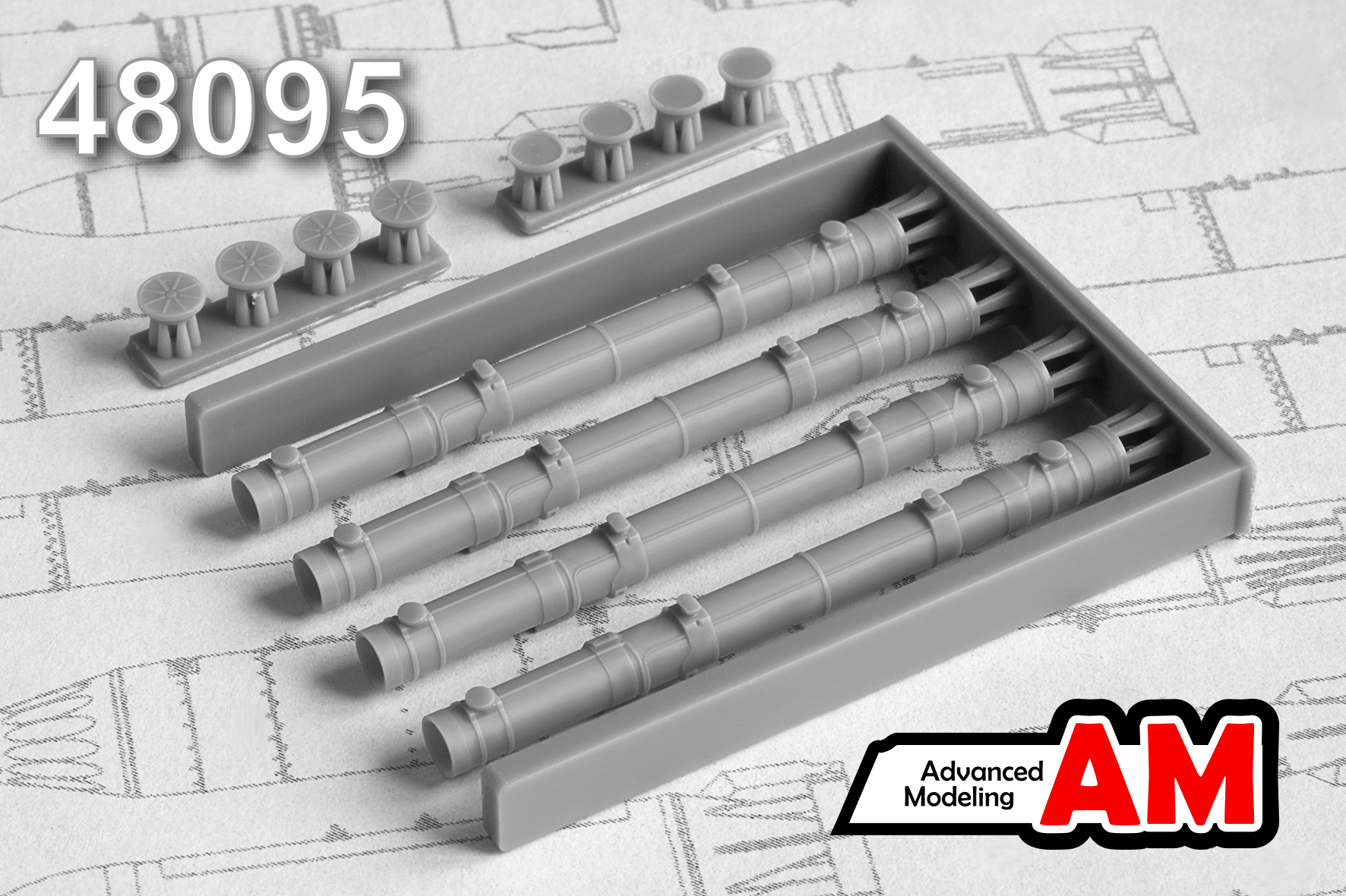 Additions (3D resin printing) 1/48 9M120 "Ataka" guided missile (Advanced Modeling) 