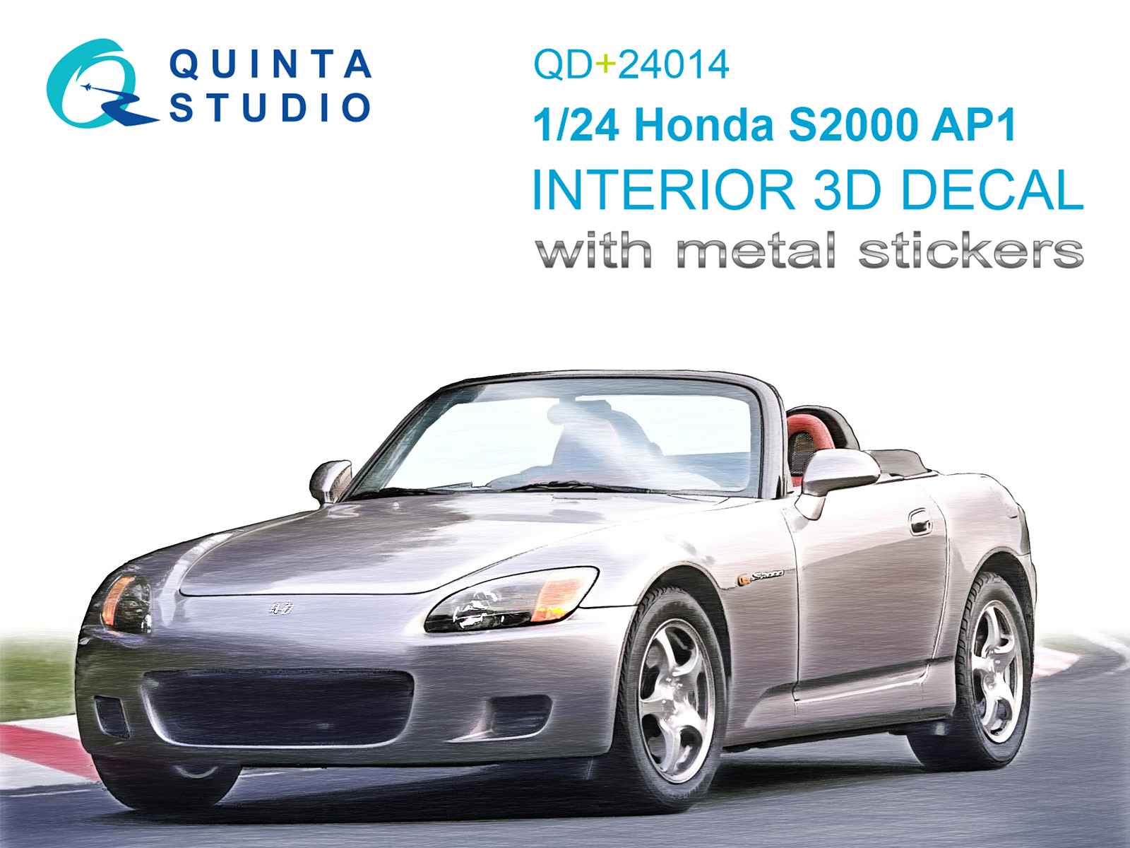 Honda S2000 AP1  3D-Printed & coloured Interior on decal paper (Tamiya) (with metal sticker parts)