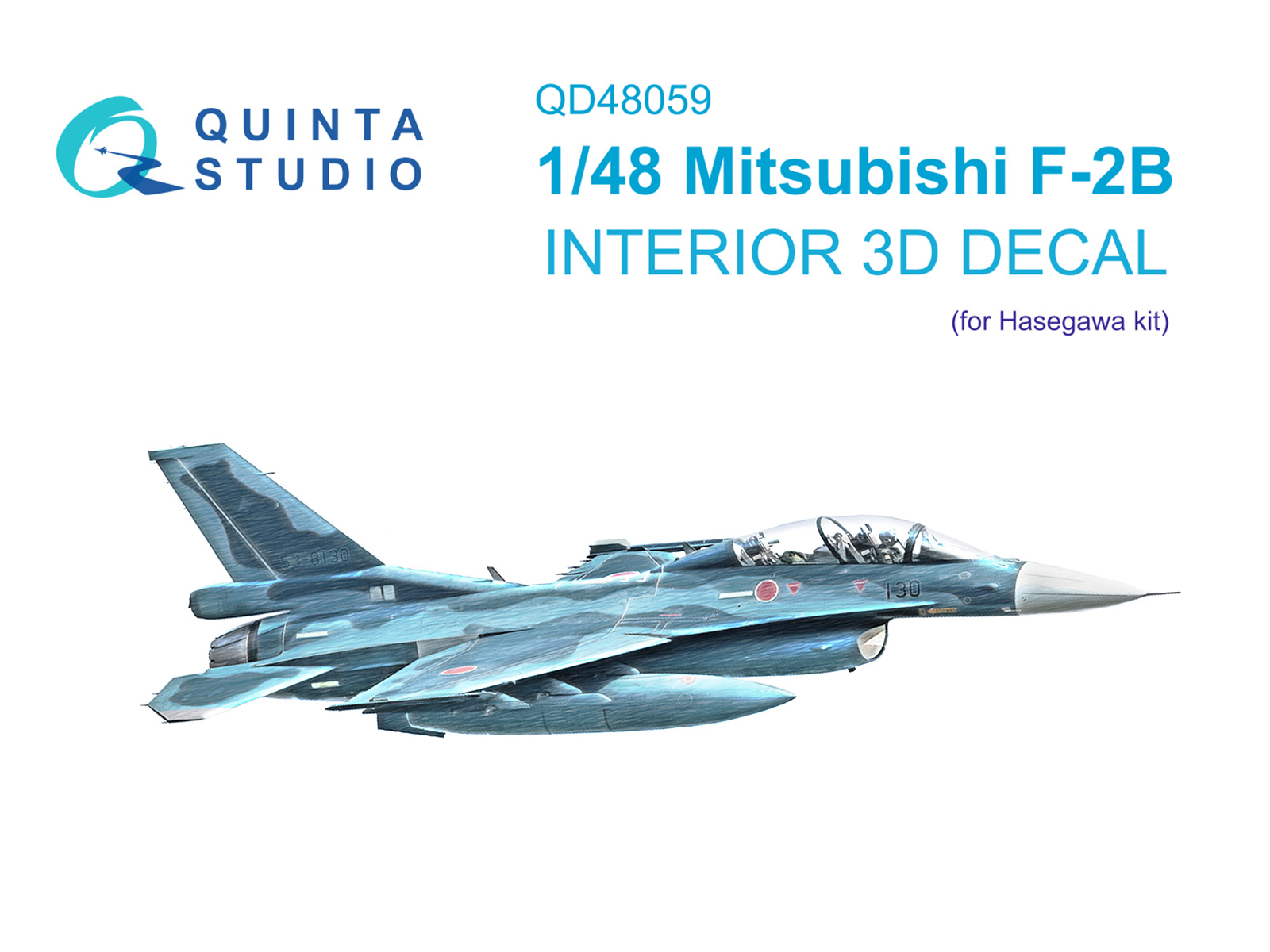 Mitsubishi F-2B 3D-Printed & coloured Interior on decal paper (Hasegawa)