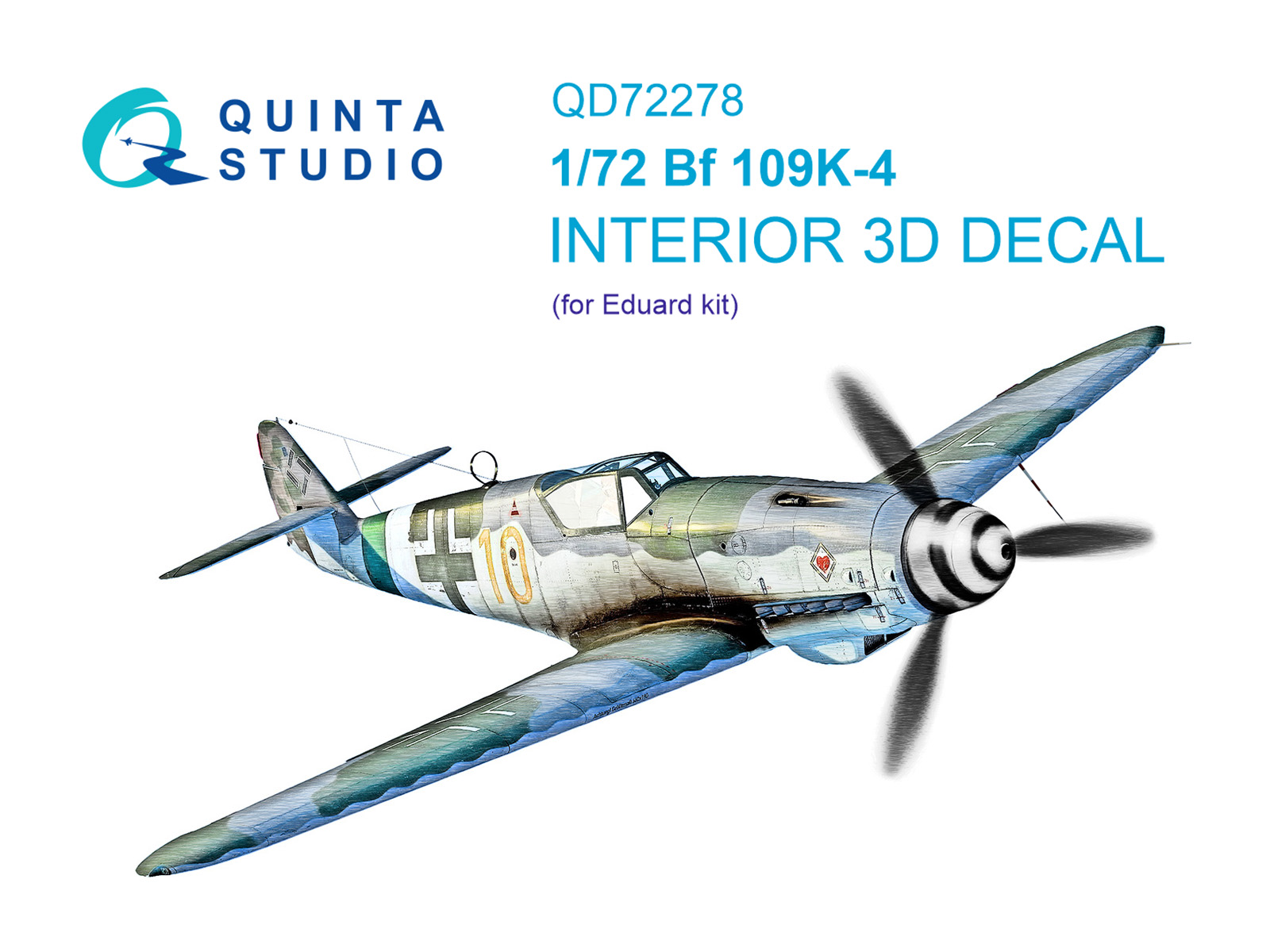Bf 109K-4 3D-Printed & coloured Interior on decal paper (Eduard)