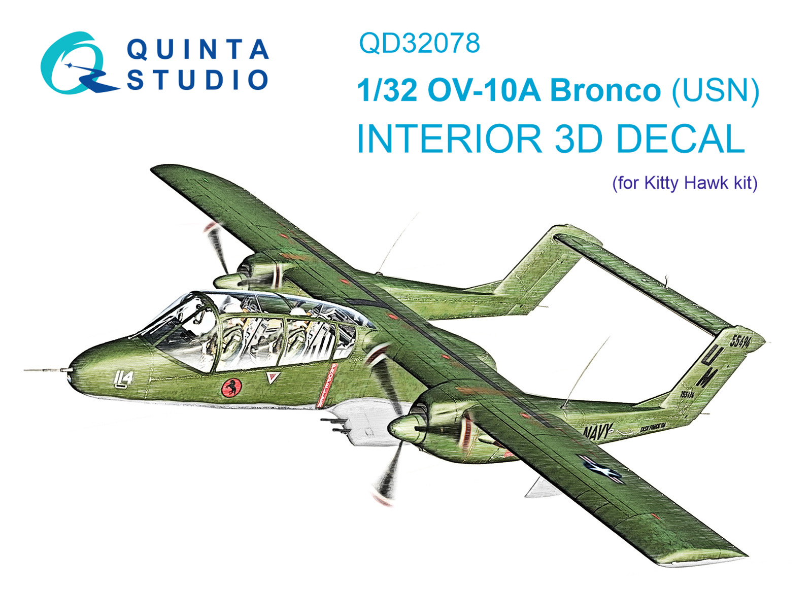 OV-10A (USN version) 3D-Printed & coloured Interior on decal paper (KittyHawk)