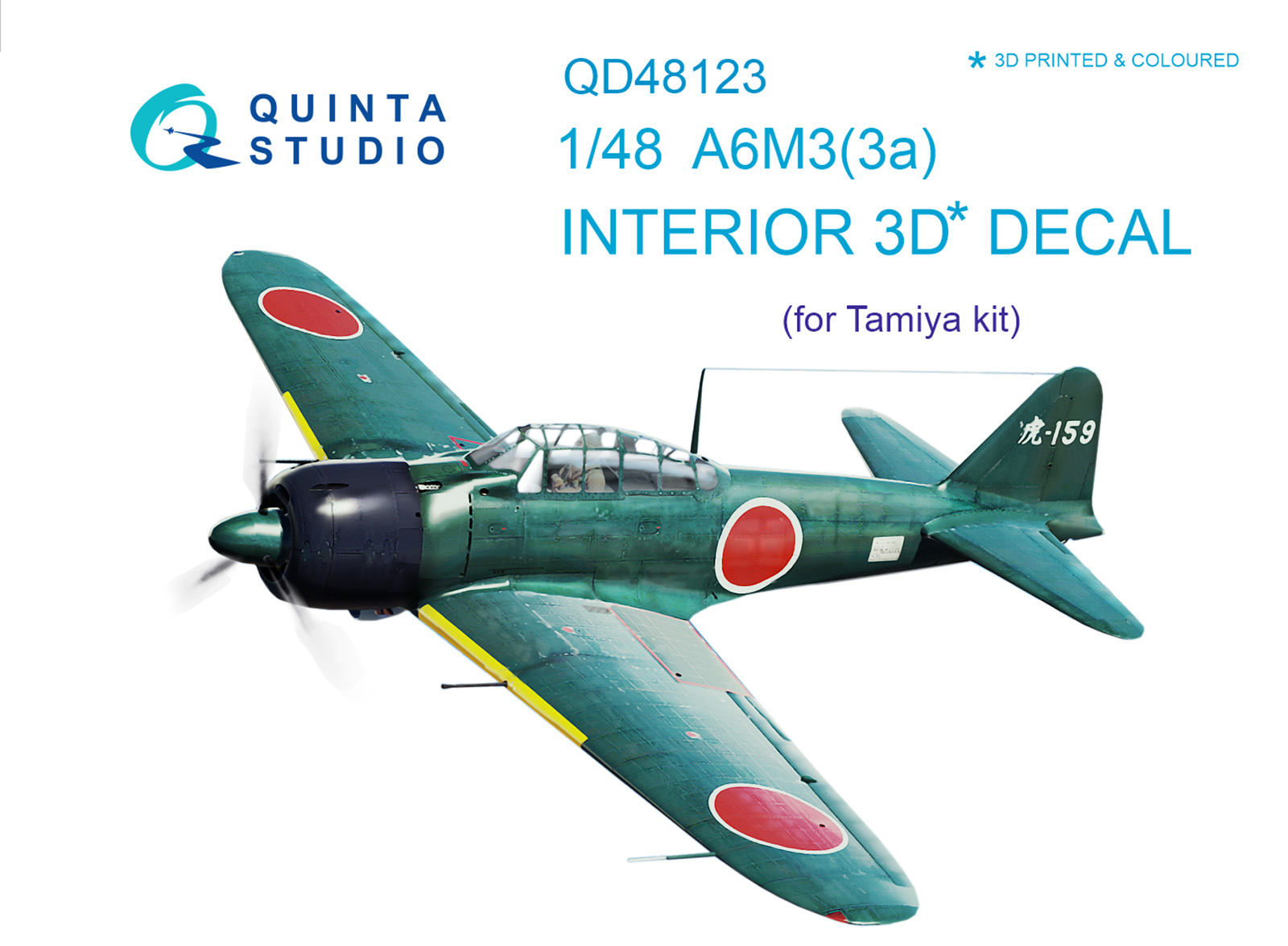 A6M3 3D-Printed & coloured Interior on decal paper (for Tamiya  kit)