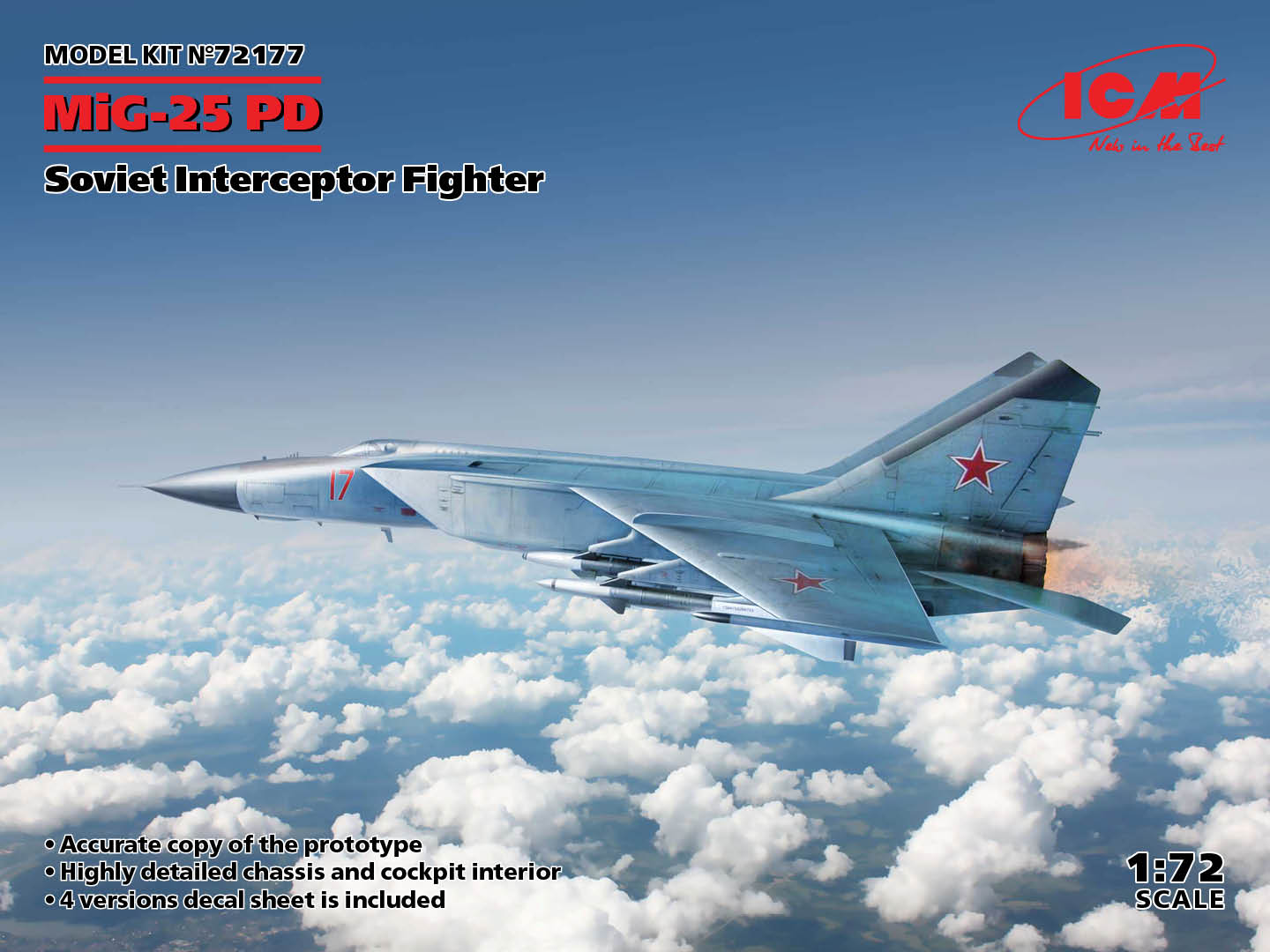 Model kit 1/72 Mikoyan MiG-25PD Soviet Training Aircraft (ICM)