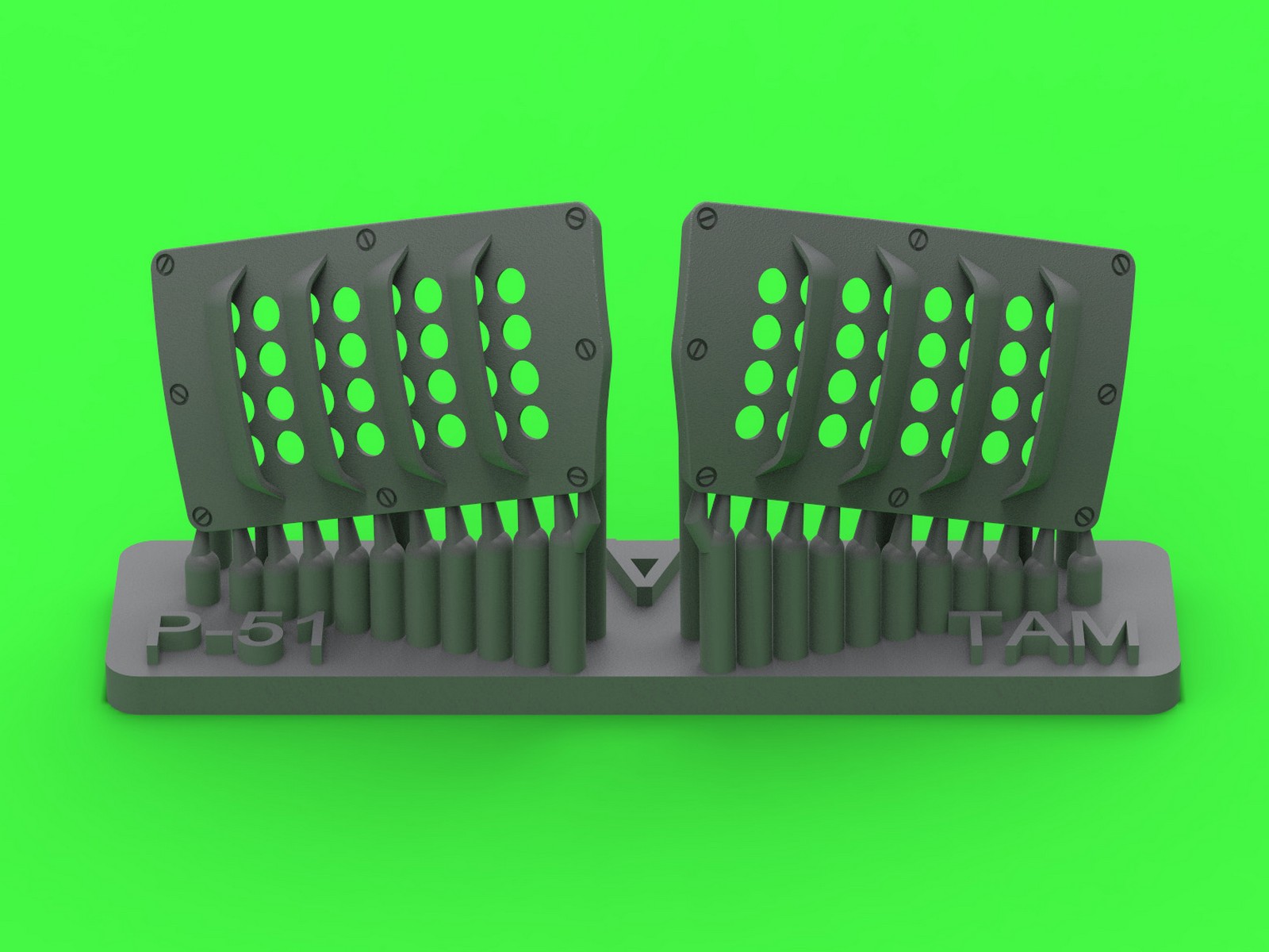 Aircraft detailing sets (resin) 1/32 P-51 Mustang - carburator air filter cover - RAF louvred type - version A (designed to be used with Tamiya kits)