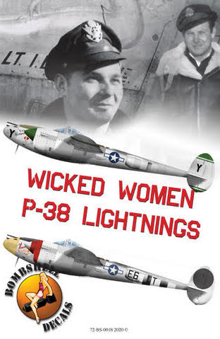 Decal 1/72 Lockheed P-38J Lightnings Wicked Women P-38 Lightnings (Bombshell)