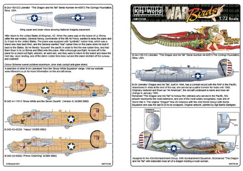 Decal 1/72 Consolidated B-24J Liberator 'Dragon and his Tail' (Kits-World)
