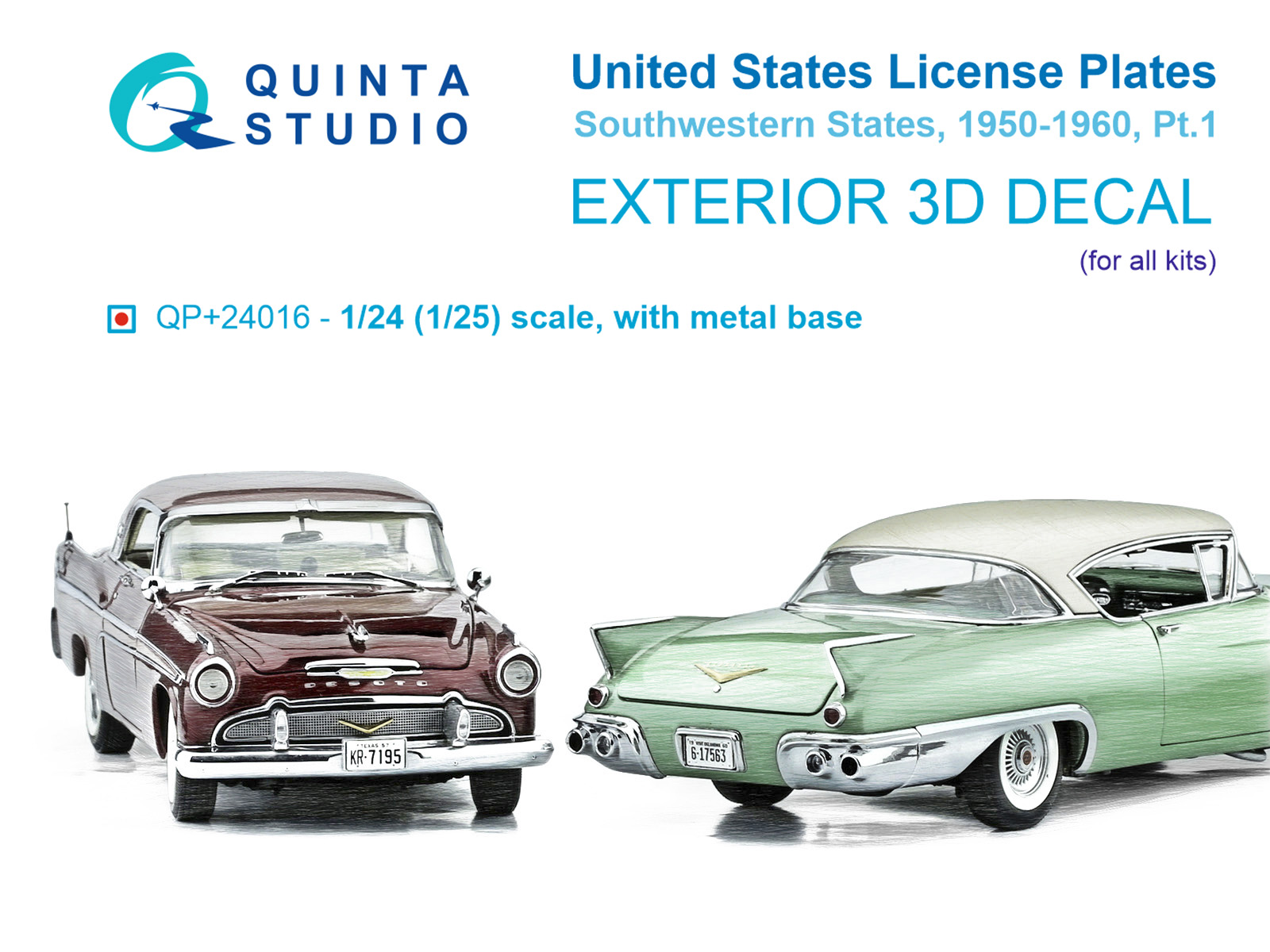 Southwestern U.S. License Plates 1950-1960 Pt.1 (All kits) (with metal base)