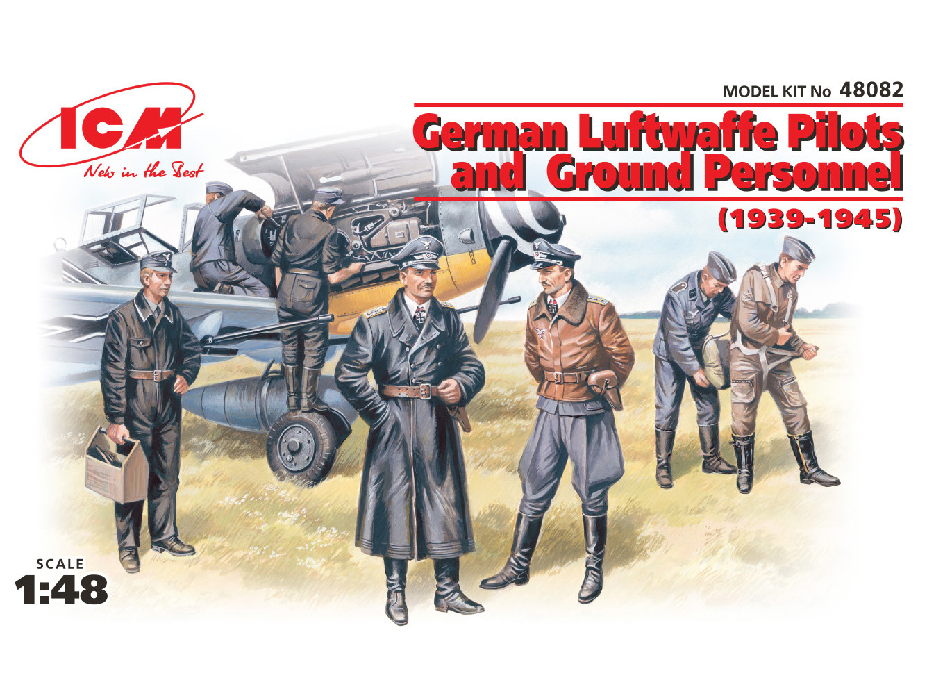 Figures (resin) 1/48 German Luftwaffe Pilots and Ground Personnel (ICM)