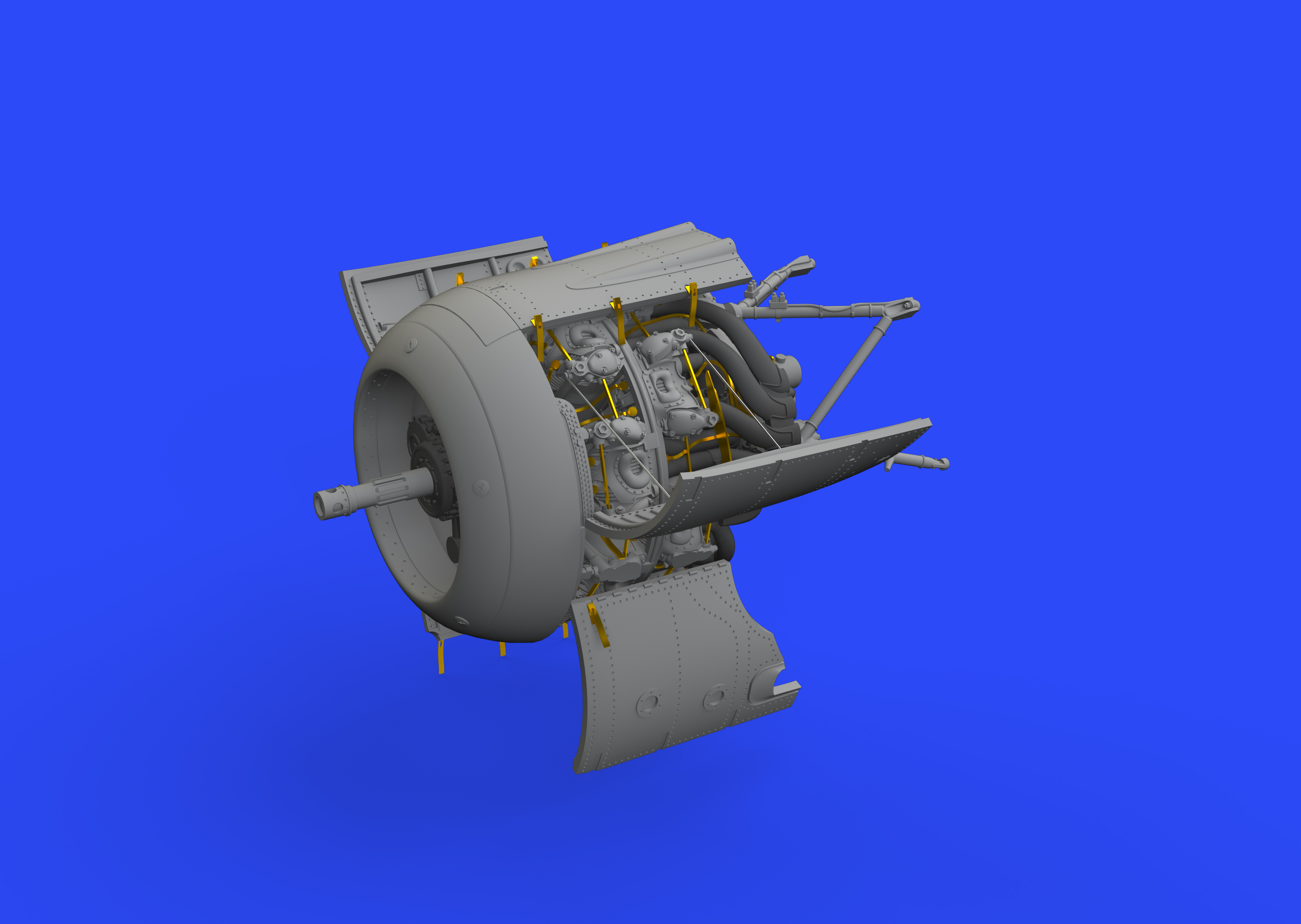 Additions (3D resin printing) 1/48 Focke-Wulf Fw-190A-8/R2 engine (designed to be used with Eduard kits) 