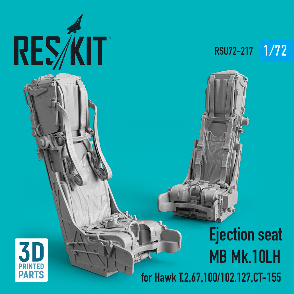 Additions (3D resin printing) 1/72 Ejection seat MB Mk.10LH for Hawk T.2,67,100/102,127,CT-155 (ResKit)