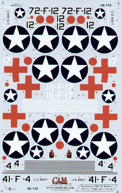 Decal 1/48 Grumman F4F-3A Wildcats 1941 (3) (CAM)