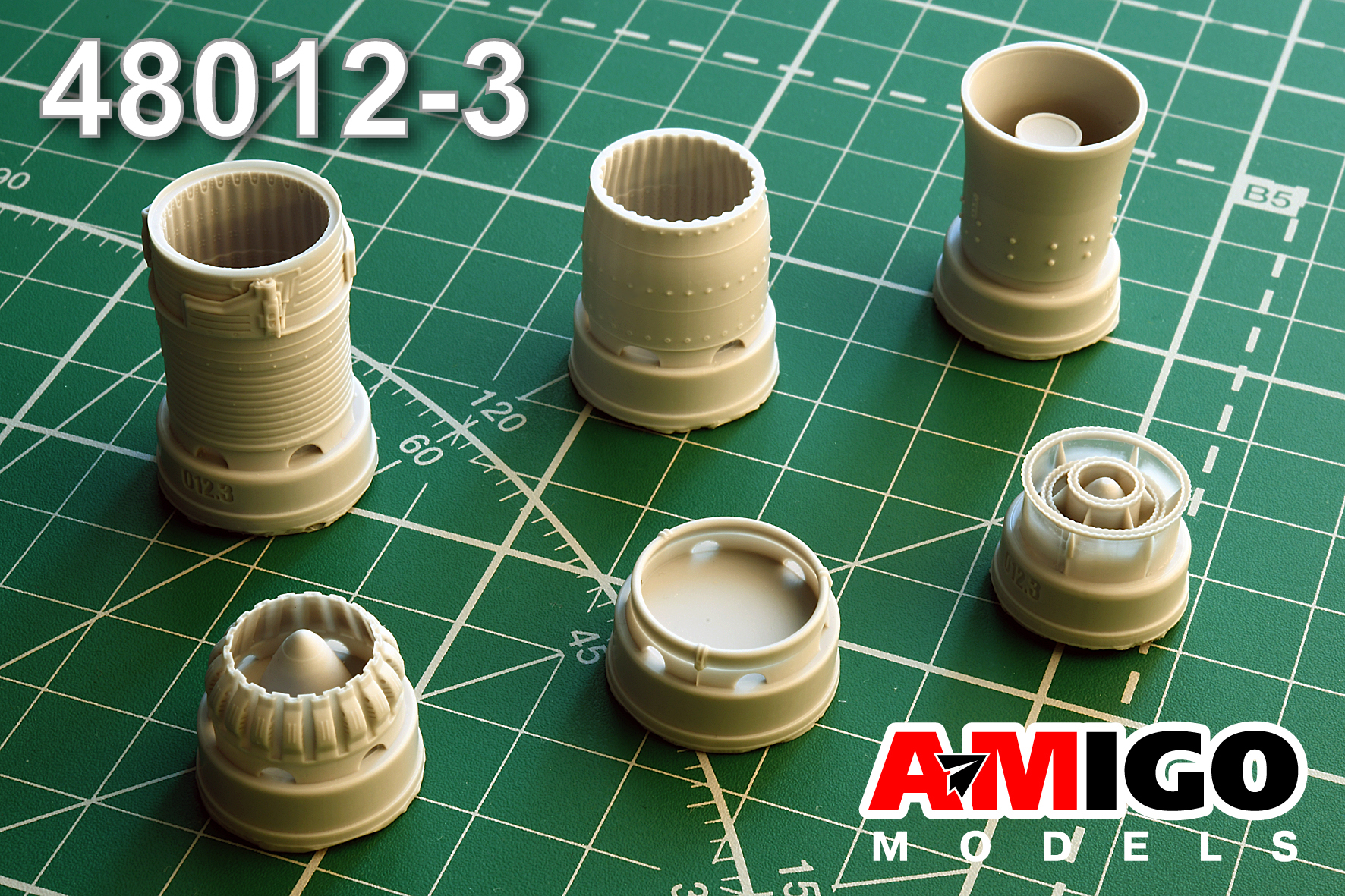 Additions (3D resin printing) 1/48 Jet nozzle of R25-300 engine MiG-21bis, MiG-21-93 (Amigo Models)