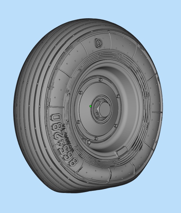 Additions (3D resin printing) 1/48 Mil-8 wheels (straight, under load) type2 (KepModels) 