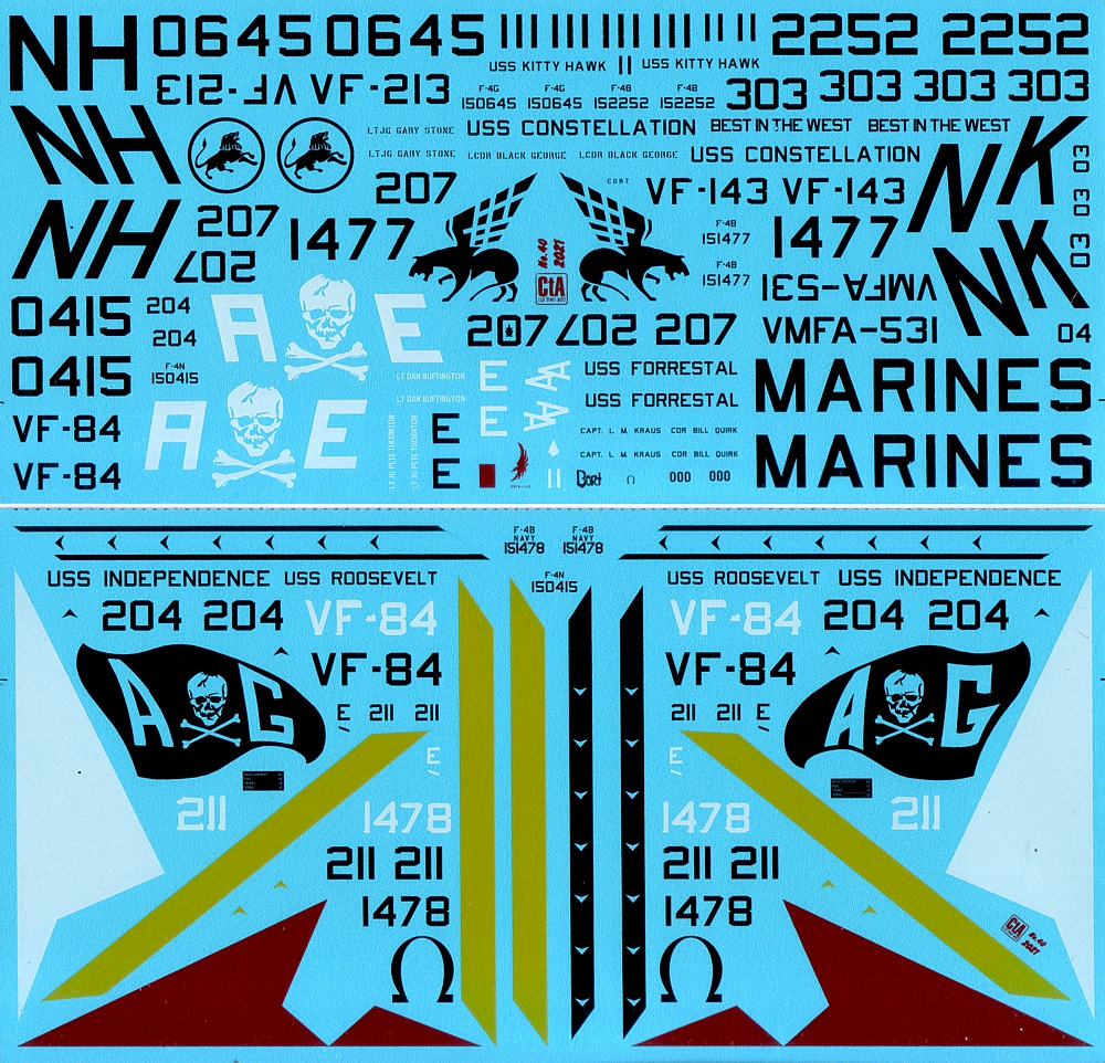 Decal 1/48 Phantom Collection Pt.I - McDonnell F-4B/F-4G/F-4N (Cut then Add)