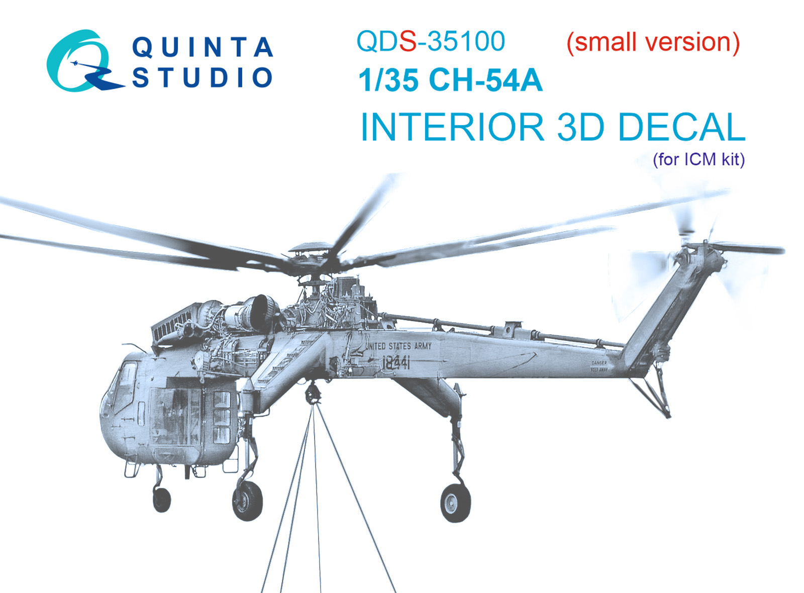 CH-54A 3D-Printed & coloured Interior on decal paper (ICM) (Small version)