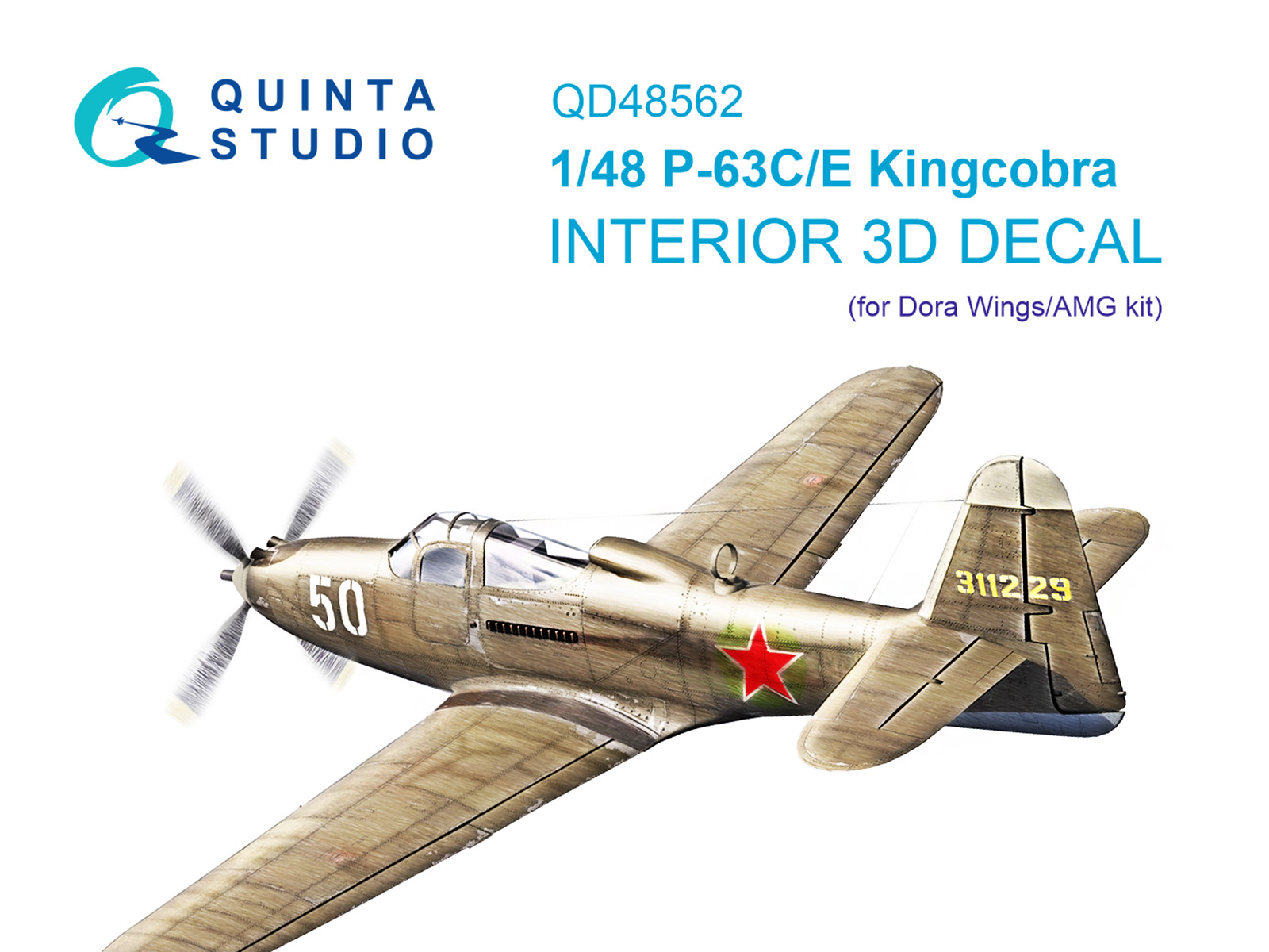 P-63C/E Kingcobra 3D-Printed & coloured Interior on decal paper (Dora Wings/AMG)