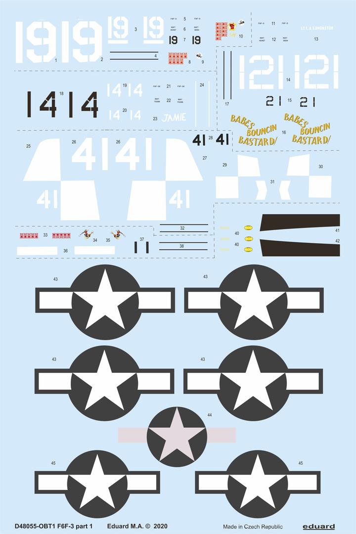 Decal 1/48 F6F-3 part 1 (EDU)