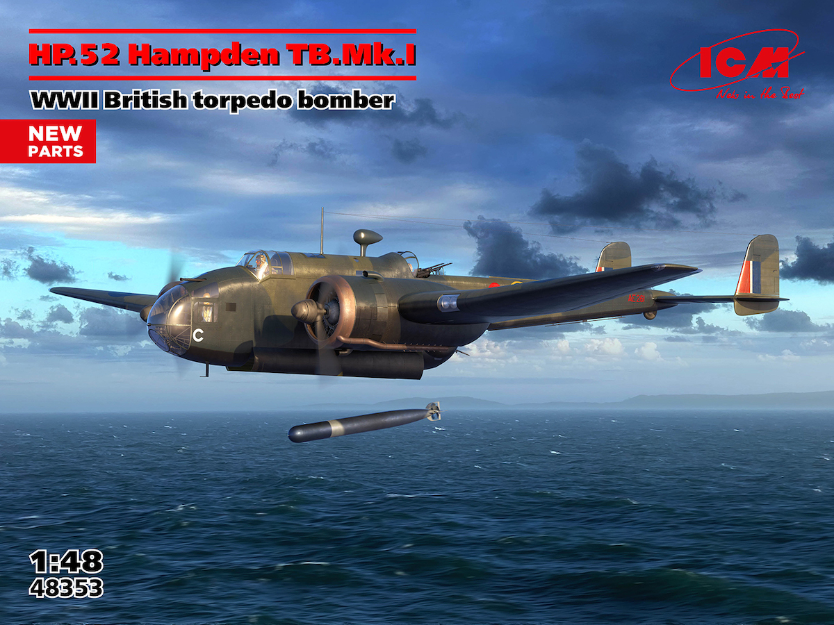 Model kit 1/48 Handley-Page Hampden TB Mk.I torpedo bomber (ICM)