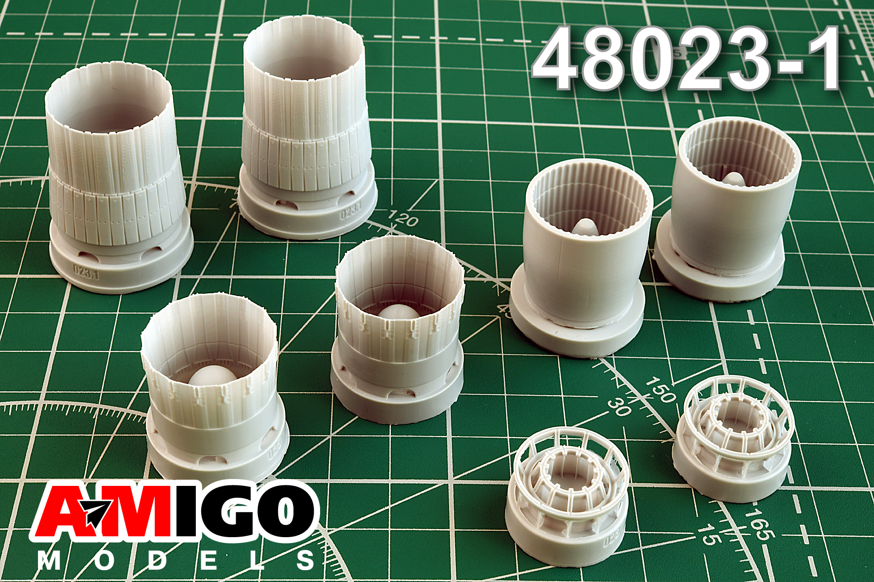 Additions (3D resin printing) 1/48 Su-27 AL-31F engine nozzle (Amigo Models)