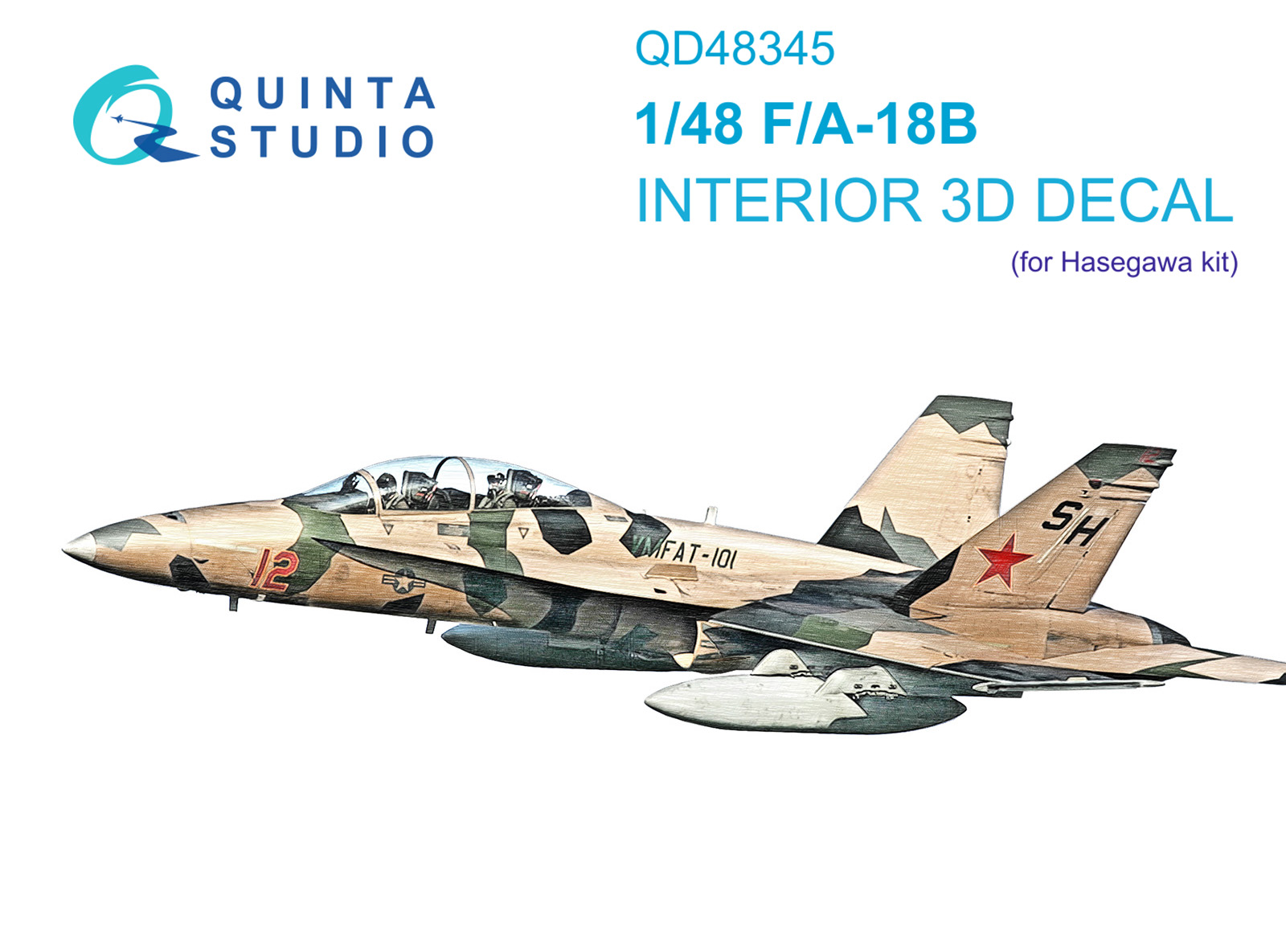F/A-18B 3D-Printed & coloured Interior on decal paper (Hasegawa)