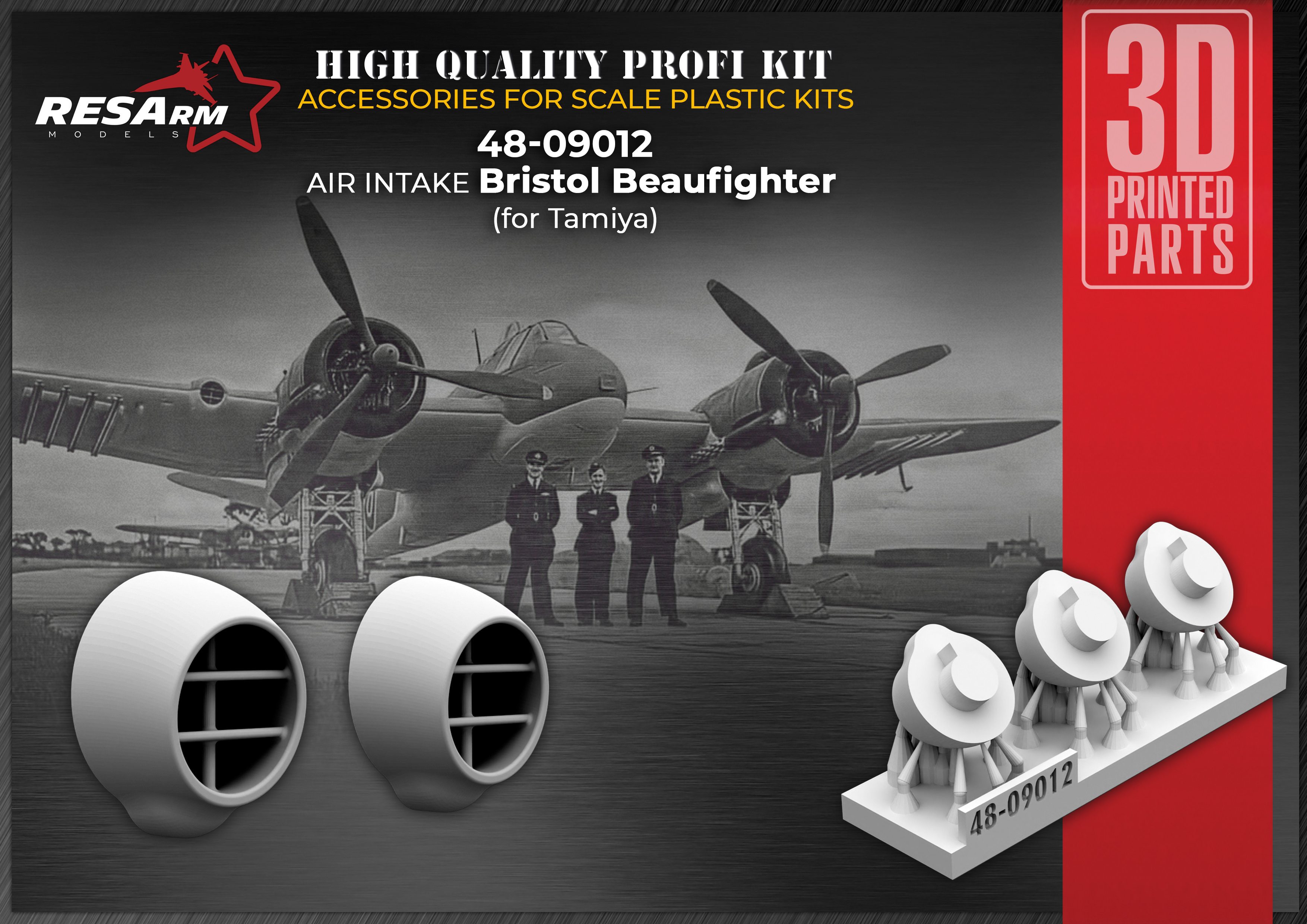Additions (3D resin printing) 1/48 Air intake BRISTOL BEAUFIGHTER (RESArm)