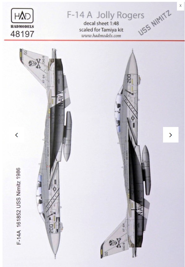 Decal 1/48 F-14A Jolly Rogers (USS Nimitz) (HAD)