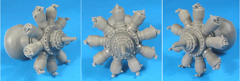 Additions (3D resin printing) 1/32 Gnome 9 Monosoupape Engine (Vector)