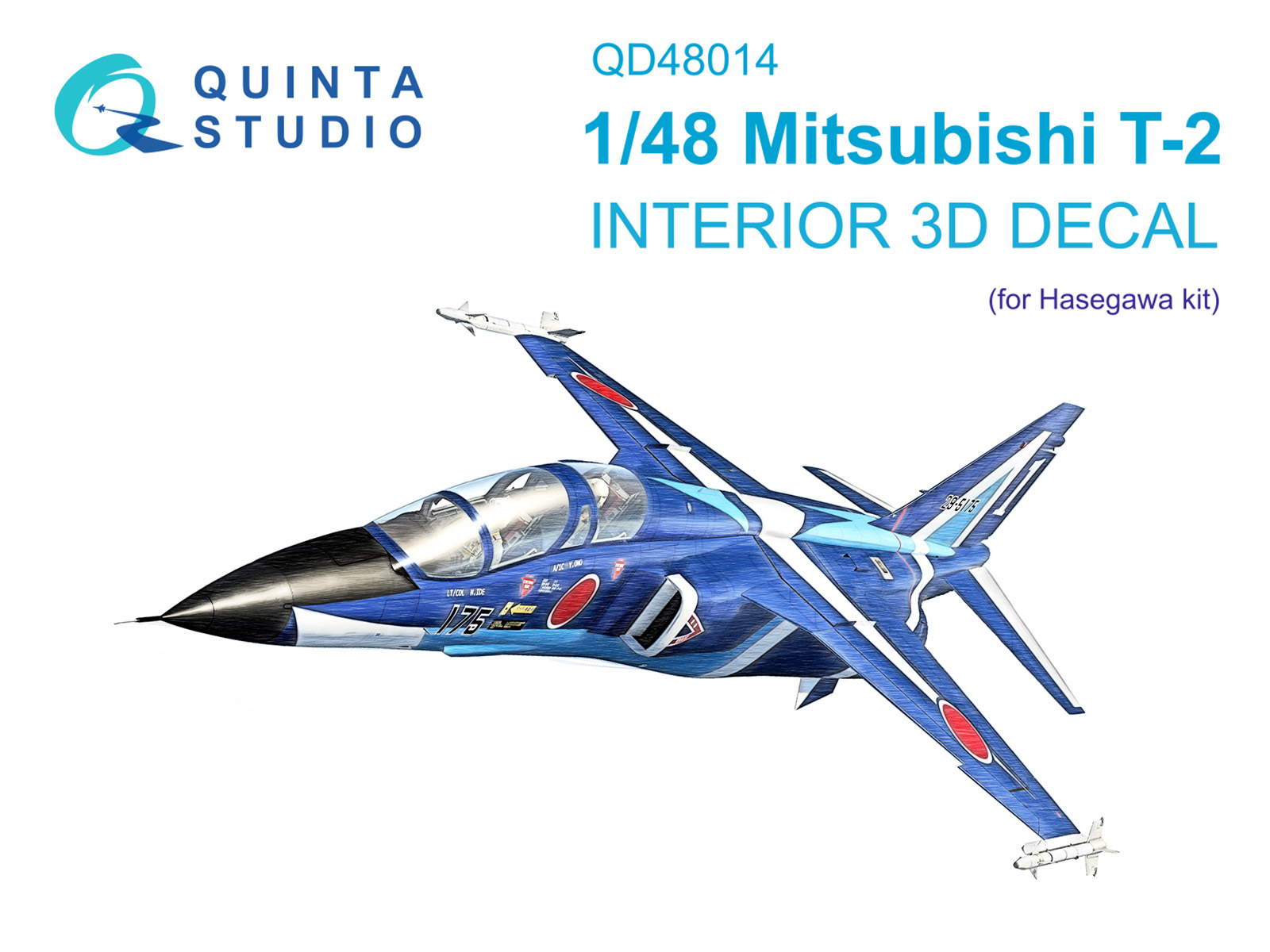 Mitsubishi T-2 3D-Printed & coloured Interior on decal paper (Hasegawa)