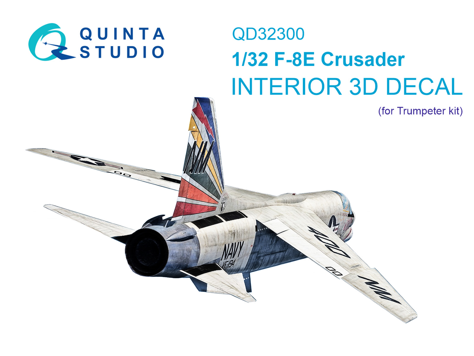 F-8E Crusader 3D-Printed & coloured Interior on decal paper (Trumpeter)