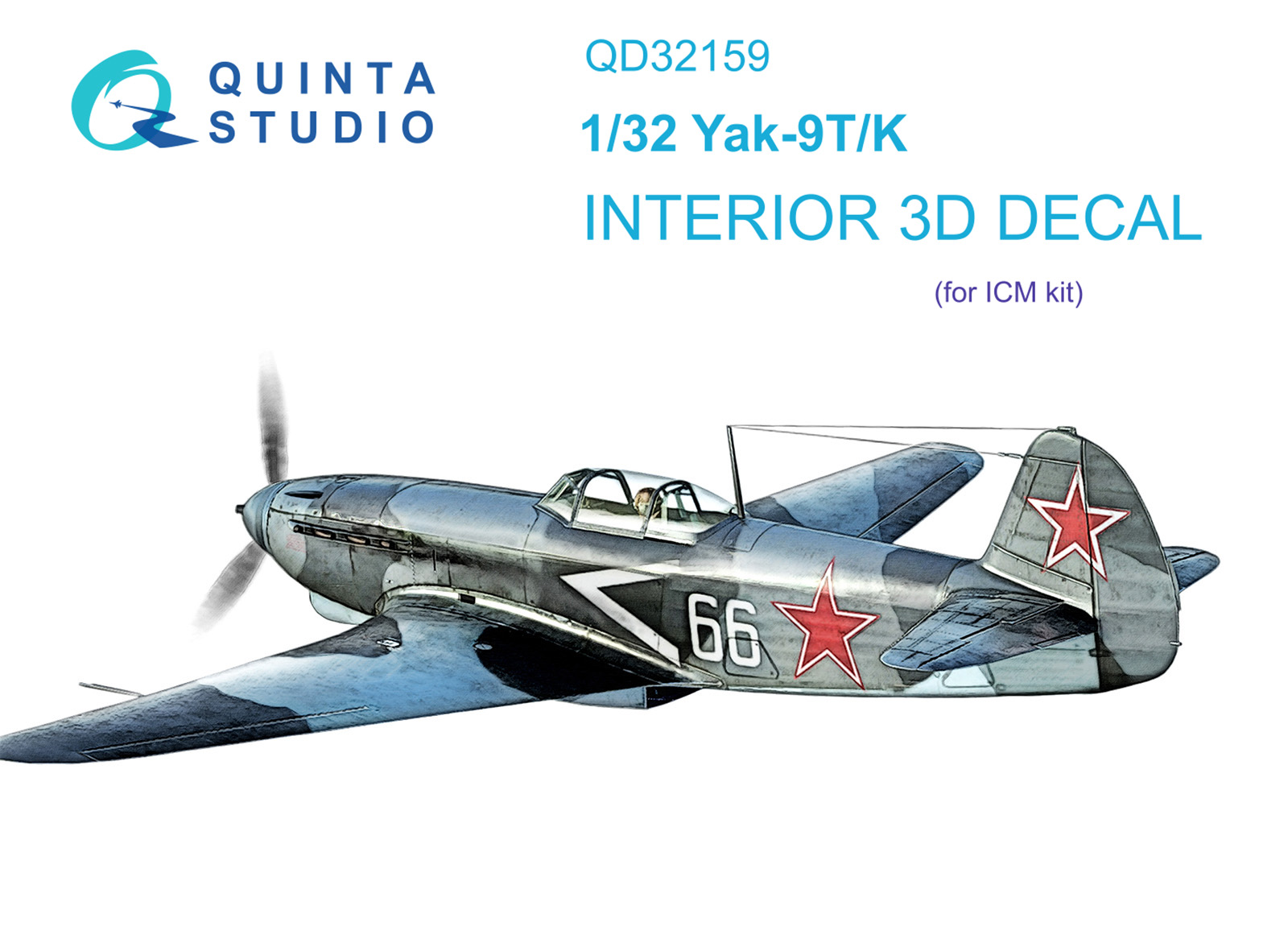 Yak-9 T/K 3D-Printed & coloured Interior on decal paper (ICM)