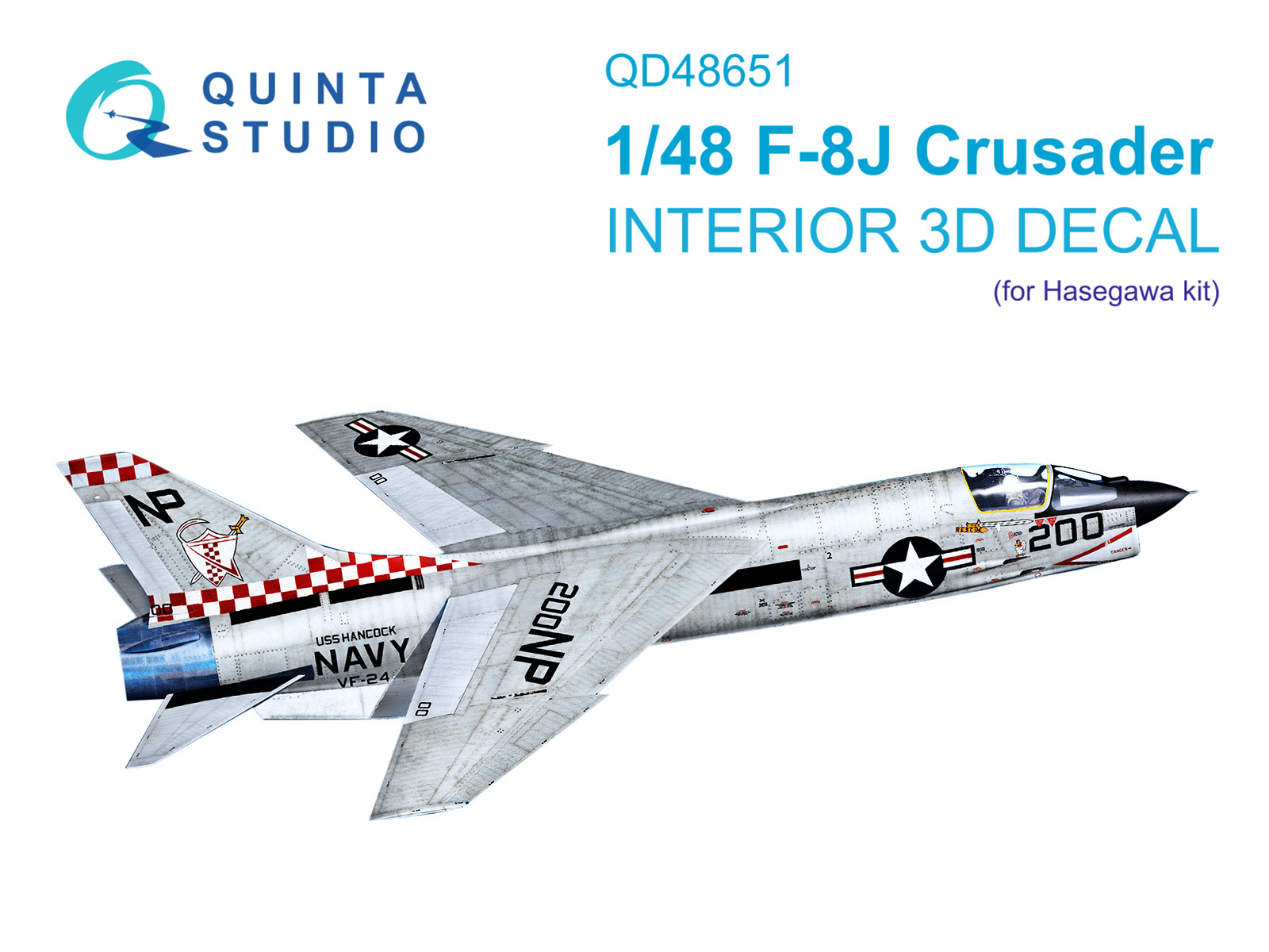 F-8J Crusader 3D-Printed & coloured Interior on decal paper (Hasegawa/Hobby 2000)