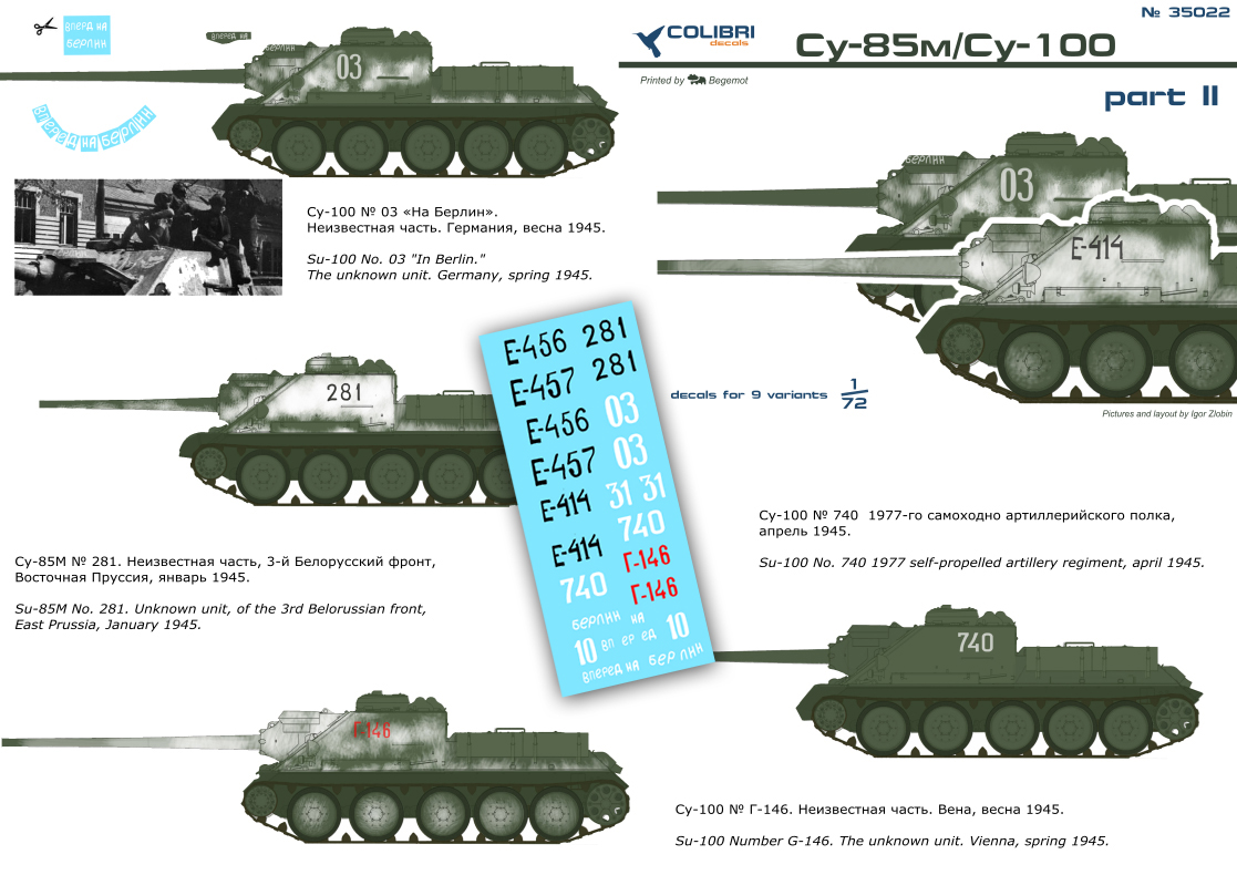 Decal 1/35 Su-85m / Su-100 Part II (Colibri Decals)