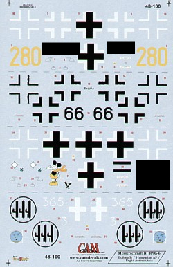Decal 1/48 Messerschmitt Bf-109G-6 (4) (CAM)