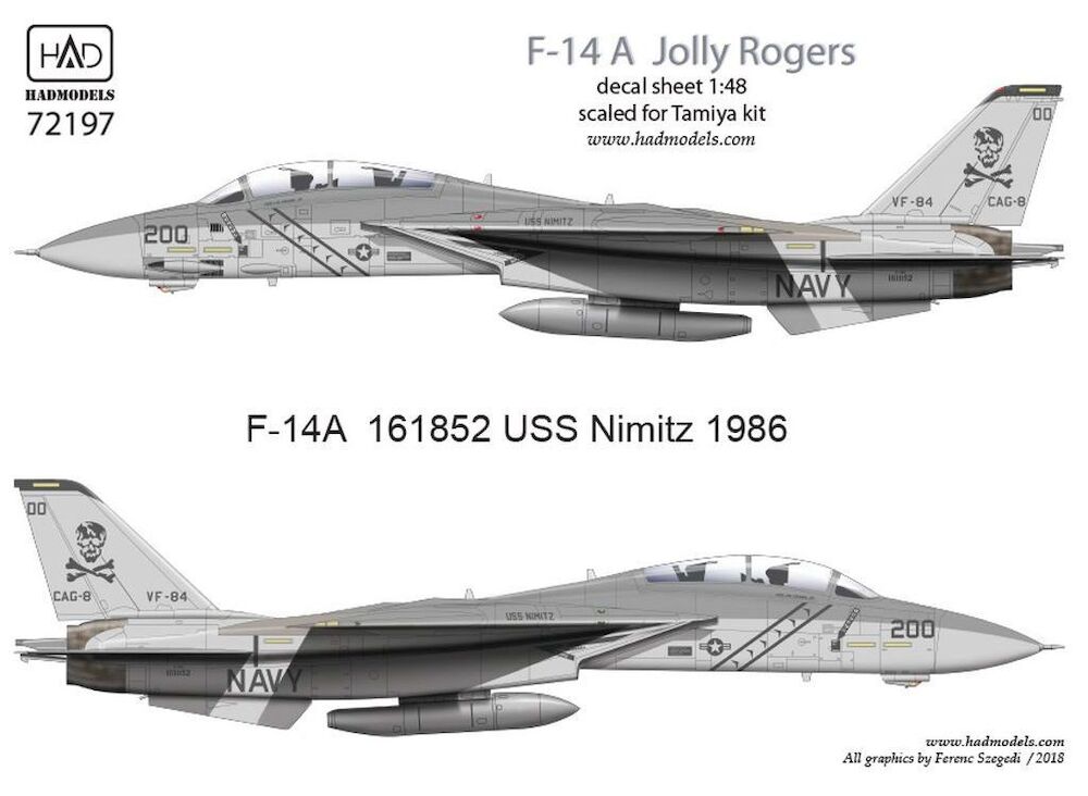 Decal 1/72 F-14A Jolly Rogers (low visibility) (HAD)