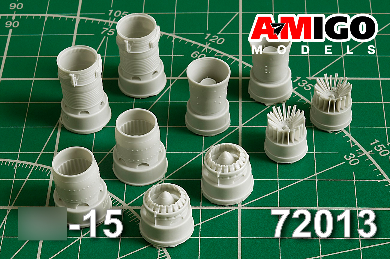 Additions (3D resin printing) 1/72 Su-15 R11F2-300 engine jet nozzle (Amigo Models)