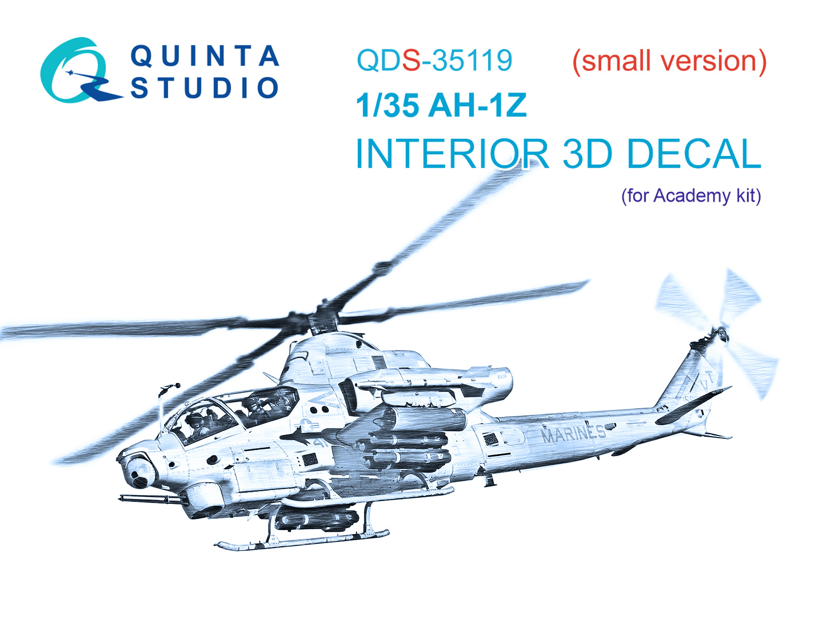 AH-1Z 3D-Printed & coloured Interior on decal paper (Academy) (Small version)