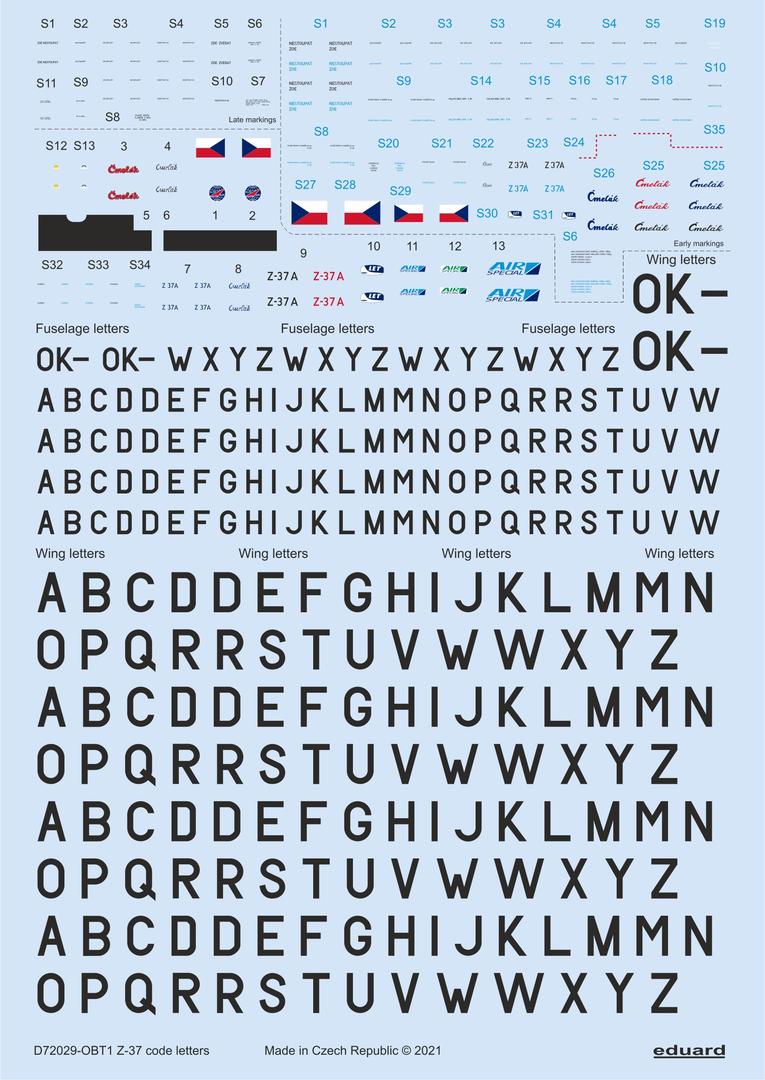 Decal 1/72 Decals Z-37 stencils,code letters&labels (ED)