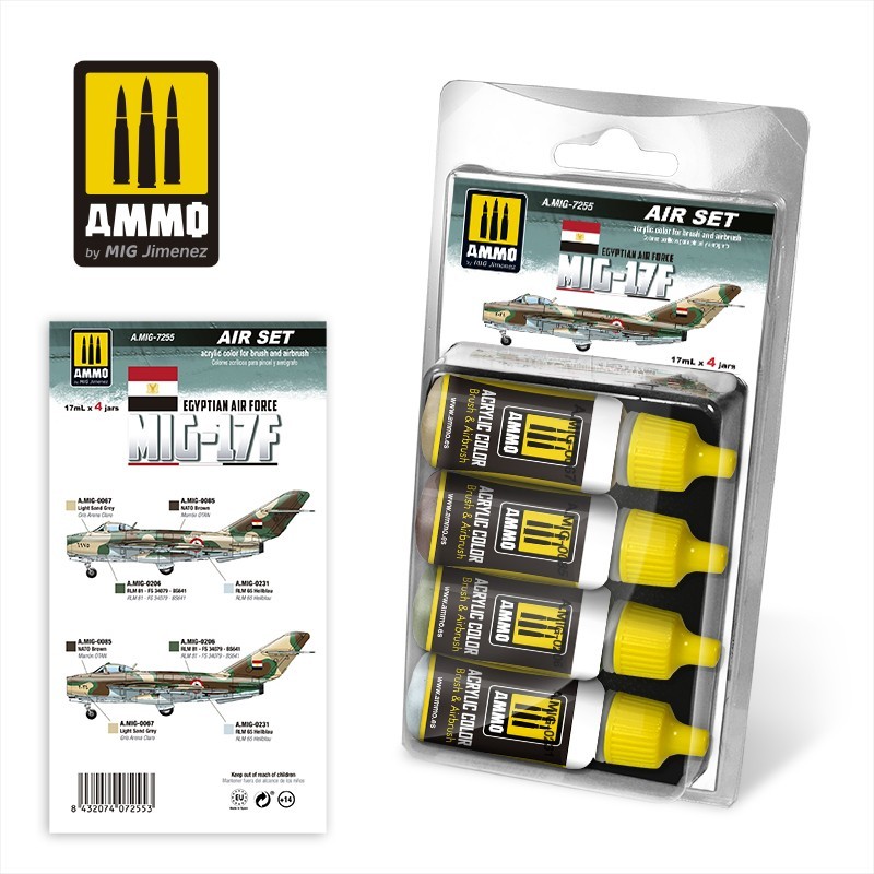 MIG-17F Egyptian Air Force Set (Ammo Mig) (4x17ml) 