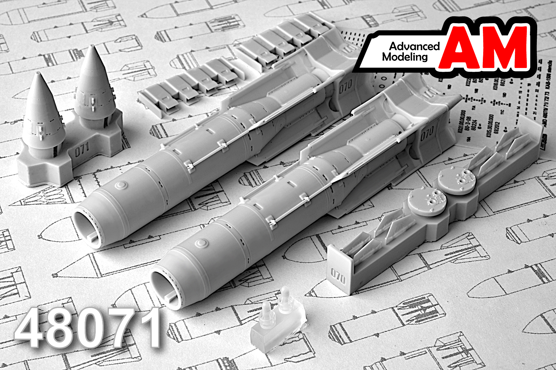 Additions (3D resin printing) 1/48 KAB-1500L Corrective Air Bomb (Advanced Modeling) 