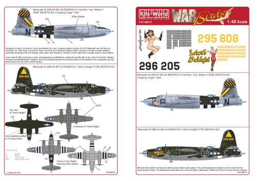 Decal 1/48 Martin Marauders B-26B-55-MA (Kits-World)