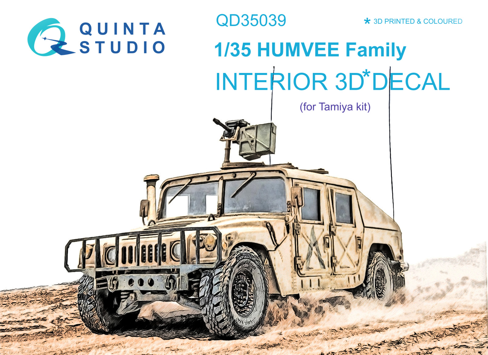 HUMVEE Family 3D-Printed & coloured Interior on decal paper (Tamiya)