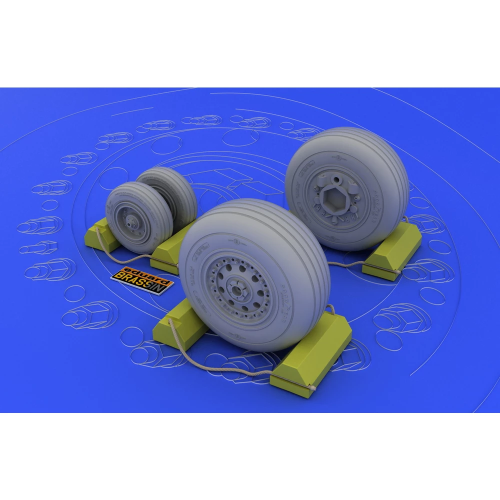 Additions (3D resin printing) 1/32        McDonnell F-4J/F-4S Phantom wheels with weighted tyre effect (designed to be used with Tamiya kits) 